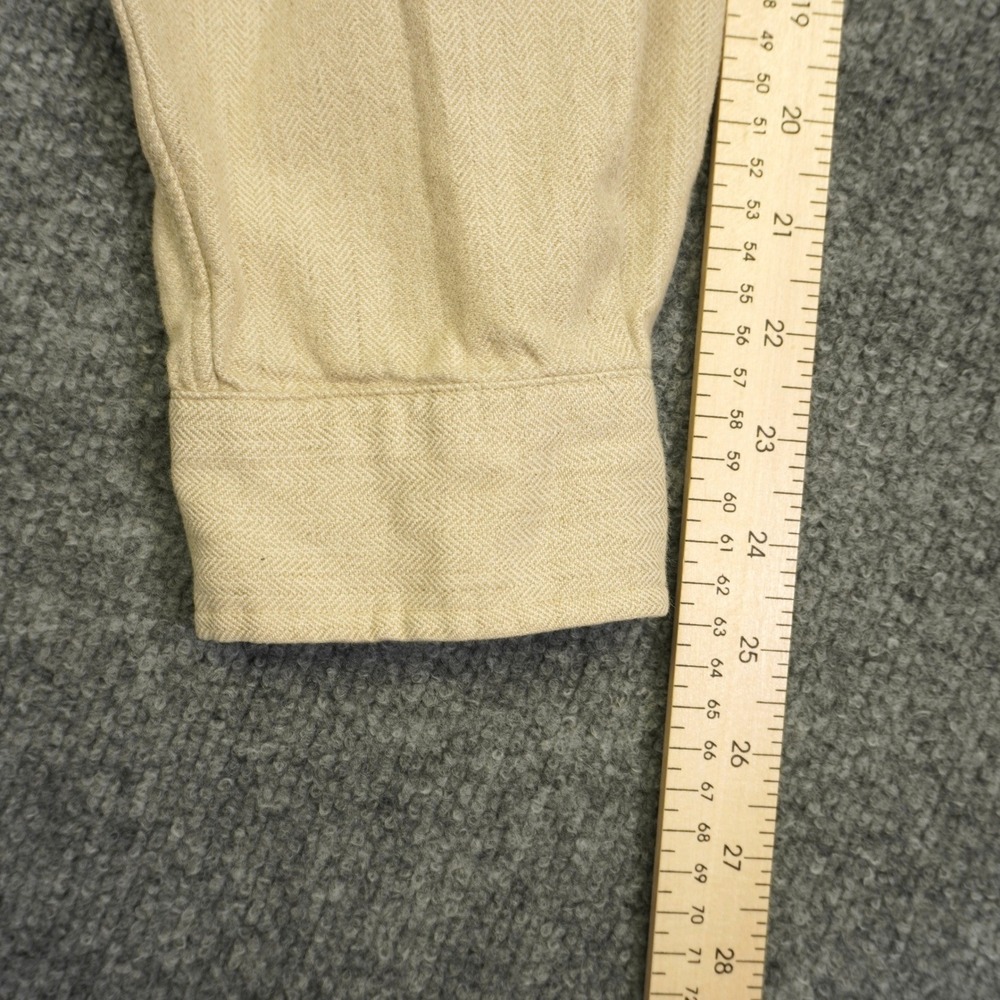 Ralph Lauren Button Down Shirt Mens XXL Tan Herringbone Blake Long Sleeve Pony - Picture 7 of 9